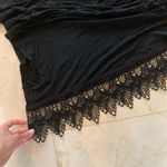 Piko  Black Oversized Blouse Sz Small with Lace Photo 2