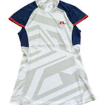 J Lindeberg Yvette Top Womens XS Golf Shirt USA‎ Olympics White Gray Blue New Photo 0