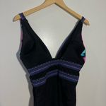 NWOT‎ Swimsuits for All Plunge One Piece Swimsuit in Floral Garden Size 12 Black Photo 5