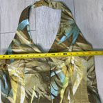 Marc Aurel y2k boho womens cotton button down neutral leaf halter vest size 38 M Green Size M Photo 6