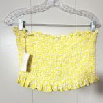 MISS SELFIE Yellow Floral Cropped Shrug Blouse Size XL EUC Gold Photo 1