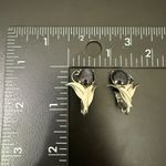 Handcrafted Unsigned Midnight Blue Goldstone Sunstone Gemstone Flower Earrings Photo 7