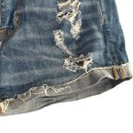 American Eagle  Blue Distressed Ripped Super Stretch Denim Jean Shorts Women Sz 2 Photo 3