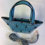 Geometric Satchel Handbag Blue Photo 2