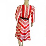 R.E.O. ORIGINALS RED & WHITE CHEVRON STRIPE VINTAGE 1980'S DRESS (M) Size M Photo 5