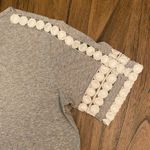 J.Crew  Grey White Circle Eyelit Crochet Top XXS Photo 4