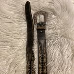 Nocona Gray and Silver Western Belt with Ornate Buckle size S 1/2” wide Photo 7