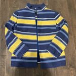 Talbots Yellow & Blue Blazer Size 2 Fully Lined Open Front Pockets Stylish Fun Photo 12