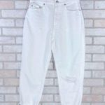 Loft  NWT High Waist White Distressed Slim Pocket Boyfriend Jeans Size 26/2 Photo 2