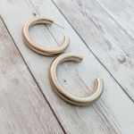Vintage Earrings for Pierced Ears Tube Style Matte Gold Tone Large Photo 5