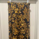 Jones New York Vintage 90s Black & Gold Yellow Maxi Floral Skirt Photo 0