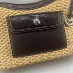 Brighton  Leather Woven Exterior Satchel Top Handle Bag Handbag heart charm Photo 1