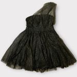 Double Crazy Tulle & Gold Glitter Mini Party Dress Size Small #219 Black Photo 2
