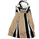 Moulinette Soeurs Anthropologie Striped Halter Dress Black Brown Size 4. GUC Photo 2