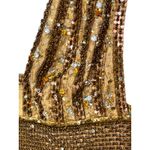NWT Mandalay Light Gold Beaded Fringe Sequin V Photo 4