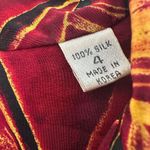 Ellen Tracy  100% Silk Vintage Tropical button down V neck blouse size 4 Photo 5