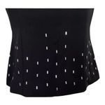 David Warren Women Black Blouse Size 6 Petite Sleeveless Formal Button Back Photo 1