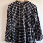 Madewell NEW  Flannel Button-Placket Tiered Mini Dress in Windowpane Photo 3