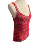 No Boundaries  Red Bandana Sleeveless Button Down Festival Western Top Size X-Sma Photo 3