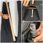 Free People  Black Denim Size M Utility Zip Front Long Sleeve Skinny Jumpsuit Photo 6