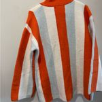 Anrabess orange & Blue chunky striped button cardigan Oversized size small Photo 8