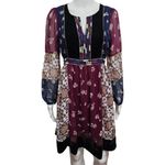 Anthropologie Maeve Quartier Latin Burgundy Floral Velvet Dress Size Small Photo 1
