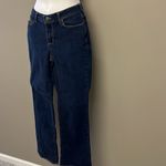 Eddie Bauer Dark Wash Curvy Bootcut 5-Pocket Tan Contrast Stitching Jeans-Size 8 Photo 2