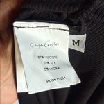 ENZA COSTA Silk Rib Knit Cardigan Midi Dress Medium Black Photo 5