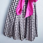 Eliza J  Black and White Gingham Shirt Dress with Barbie Pink Bow Photo 2