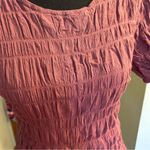 Love Riche  mauve short sleeve crinkle midi dress size S boho casual summer Photo 4