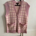 Charter Club Pink Cream Cashmere Vest Gingham Sz Medium Photo 1