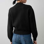 WHITE + WARREN Superfine Organic Cotton Track Jacket Zip Sweater Jacket Black Size L Photo 3