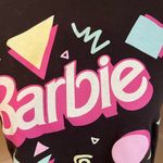 Barbie 2023 black short sleeve screen print tee with bright pink logo. Size M. Size M Photo 1