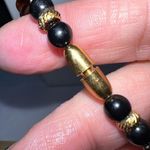Monet Vintage  Faux Amber and Black Plastic Bead Barrel Closure Necklace 36” Photo 5