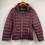 Michael Kors Womens XS Packable Down Puffer Jacket Nylon Plum Photo 0