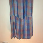 Loft  Plaid Smocked Pastel Tiered Midi Dress Pockets Flowy Cottagecore Petite M Photo 6