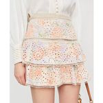 Alice + Olivia Kirsten Embroidered Eyelet Posy Garden Ruffle Mini Skirt Photo 1