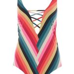 Billabong Multicolor Stripes One-Piece Swimsuit NWOT Photo 0