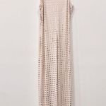 NBD Embellished Metallic Beaded Crewneck Maxi Dress Beige Women's Size Medium Photo 2