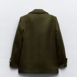 ZARA NWT WOOL BLEND DOUBLE-BREASTED COAT KHAKI Green Bloggers Fave Oversize Photo 7