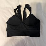 Aerie Offline Real Me Extra Stretch Black Sports Bra Medium Support Ruffle Photo 1