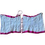 Handmade Vintage Satin Corset Top by Marilyn Cashin Pink Gold Lace Photo 4