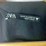 ZARA  Textured Weave Floral Mini Black Cottagecore Dress Medium Photo 6