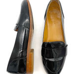 Sézane Michel Loafers Size 35 Black Patent Leather Slip-On Flats Minimalist Photo 0