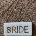 Unbranded BRIDE White Metallic Seed Bead Bridal Clutch Purse‎ Crossbody Chain Photo 0