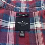 American Eagle Red Blue White Plaid Button (Snaps) Up Long Sleeve Shirt, Size XS Photo 9
