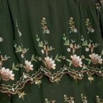 ZARA NWOT  Prairie Cottagecore
Green Floral Embroidered Sheer
Blouse L Photo 12