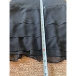 Richard Malcolm Black Silk Tiered Ruffle Skirt Size 10 Sequin Trim Photo 1