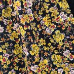 Piper & Scoot Exclusive Womens XS black and yellow floral midi wrap dress Photo 6
