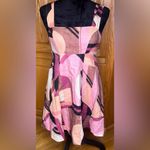 Banana Republic Kenza Fit & Flare Linen Mini Dress in Pink Geo Size 2 Petite Photo 1